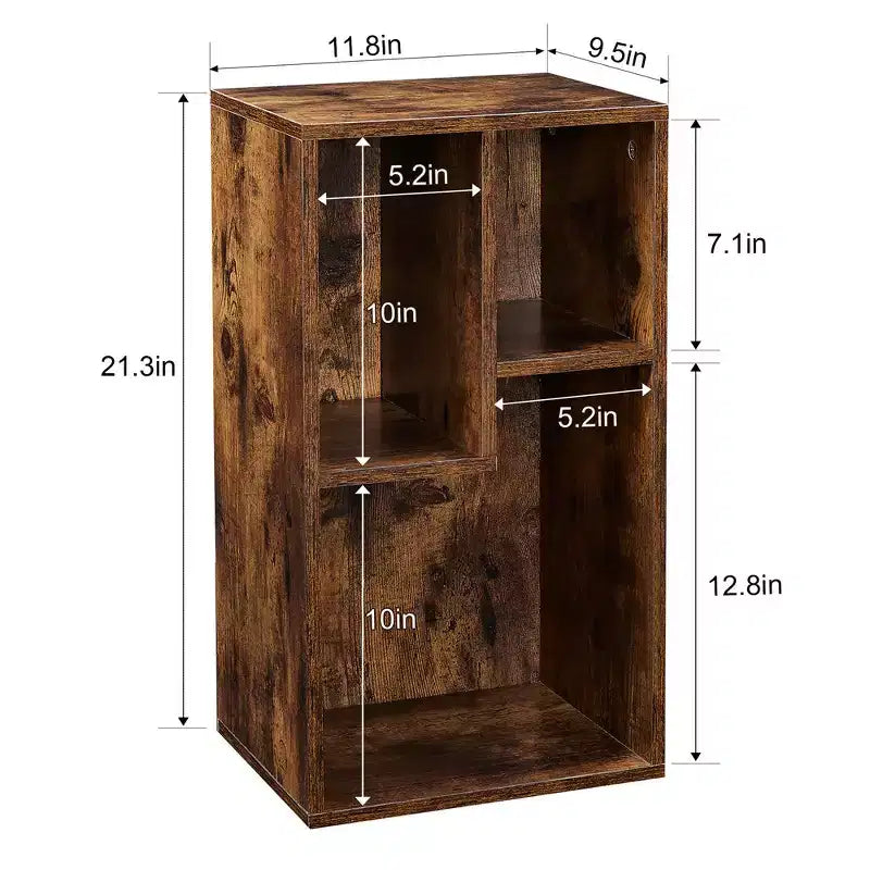 3-Shelf Wood Bookcase, Open Display Storage, Soft Edges, Multiple Color Options