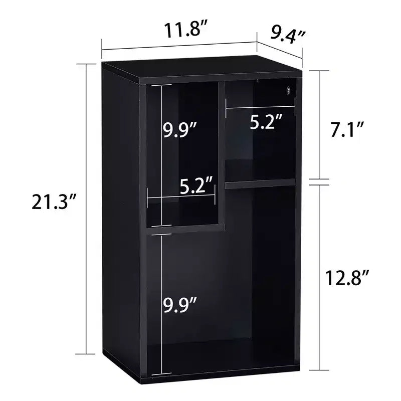 3-Shelf Wood Bookcase, Open Display Storage, Soft Edges, Multiple Color Options