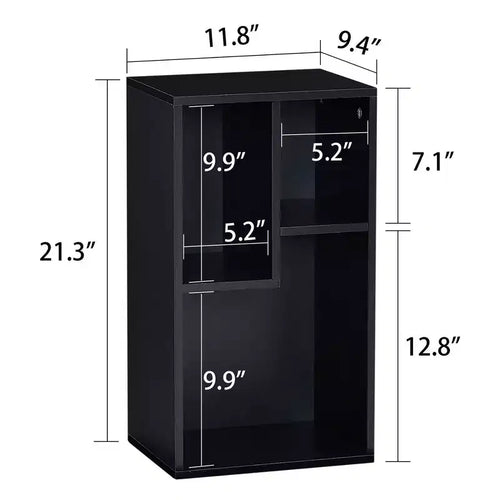 3-Shelf Wood Bookcase, Open Display Storage, Soft Edges, Multiple Color Options