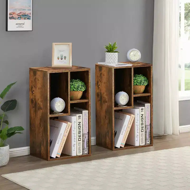 3-Shelf Wood Bookcase, Open Display Storage, Soft Edges, Multiple Color Options