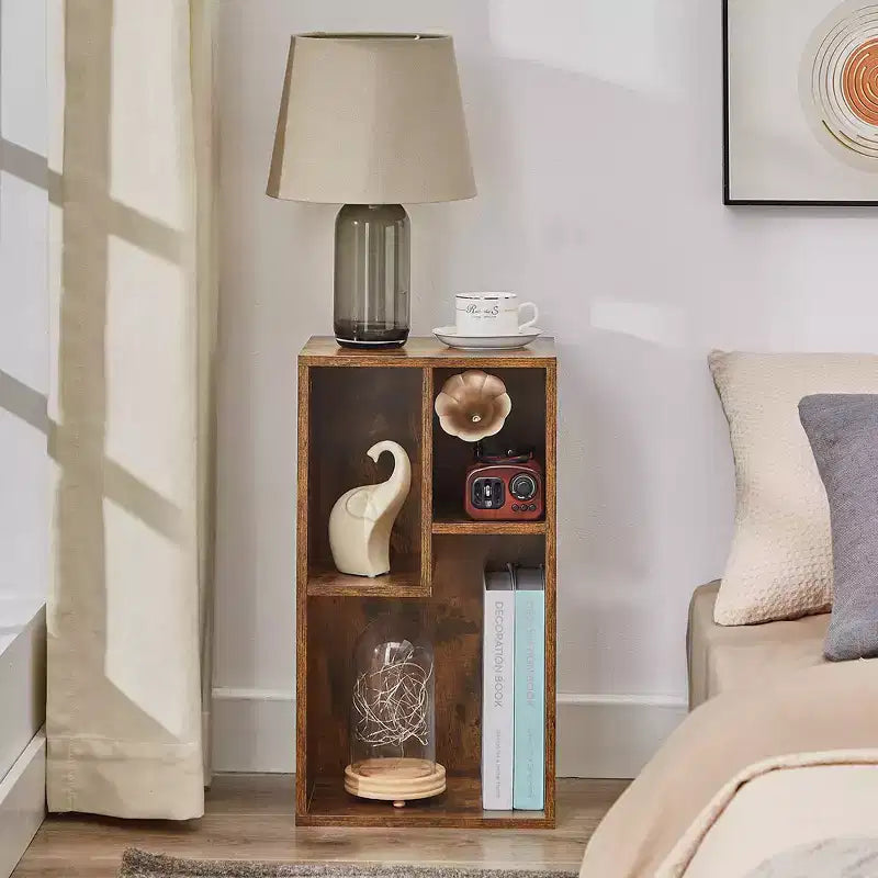 3-Shelf Wood Bookcase, Open Display Storage, Soft Edges, Multiple Color Options