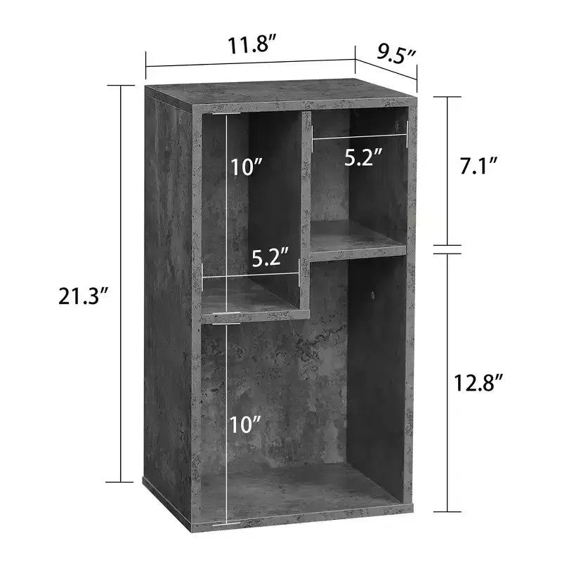 3-Shelf Wood Bookcase, Open Display Storage, Soft Edges, Multiple Color Options