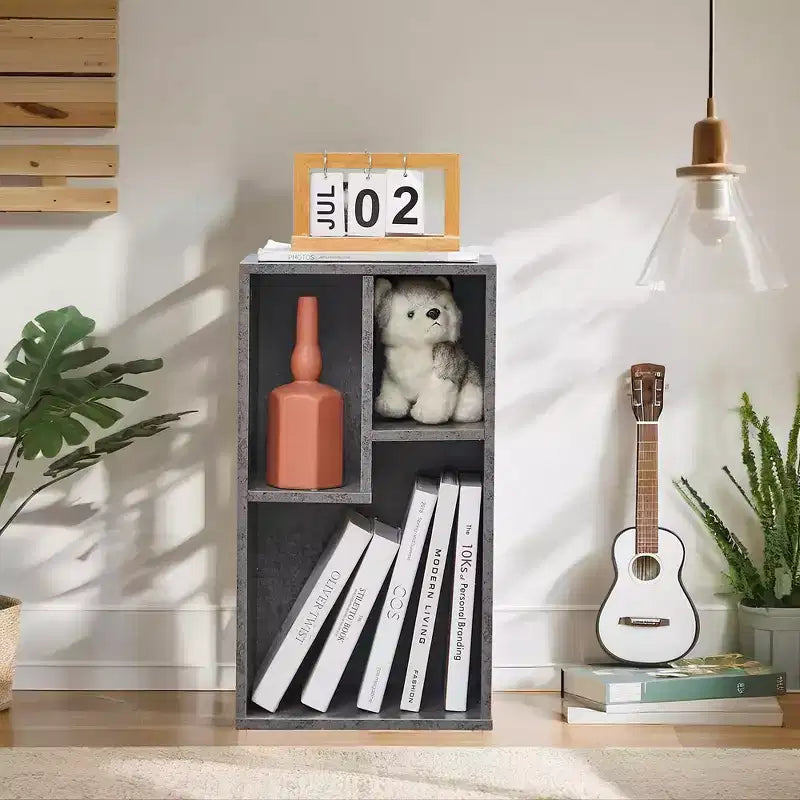 3-Shelf Wood Bookcase, Open Display Storage, Soft Edges, Multiple Color Options