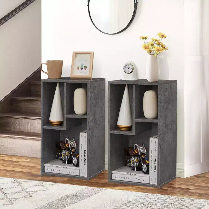 3-Shelf Wood Bookcase, Open Display Storage, Soft Edges, Multiple Color Options