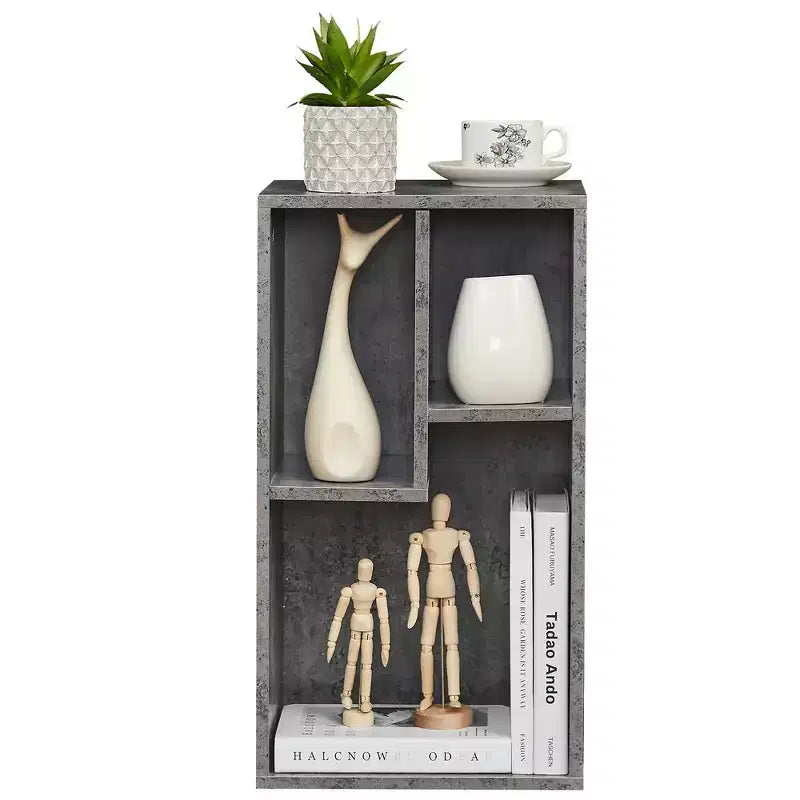 3-Shelf Wood Bookcase, Open Display Storage, Soft Edges, Multiple Color Options