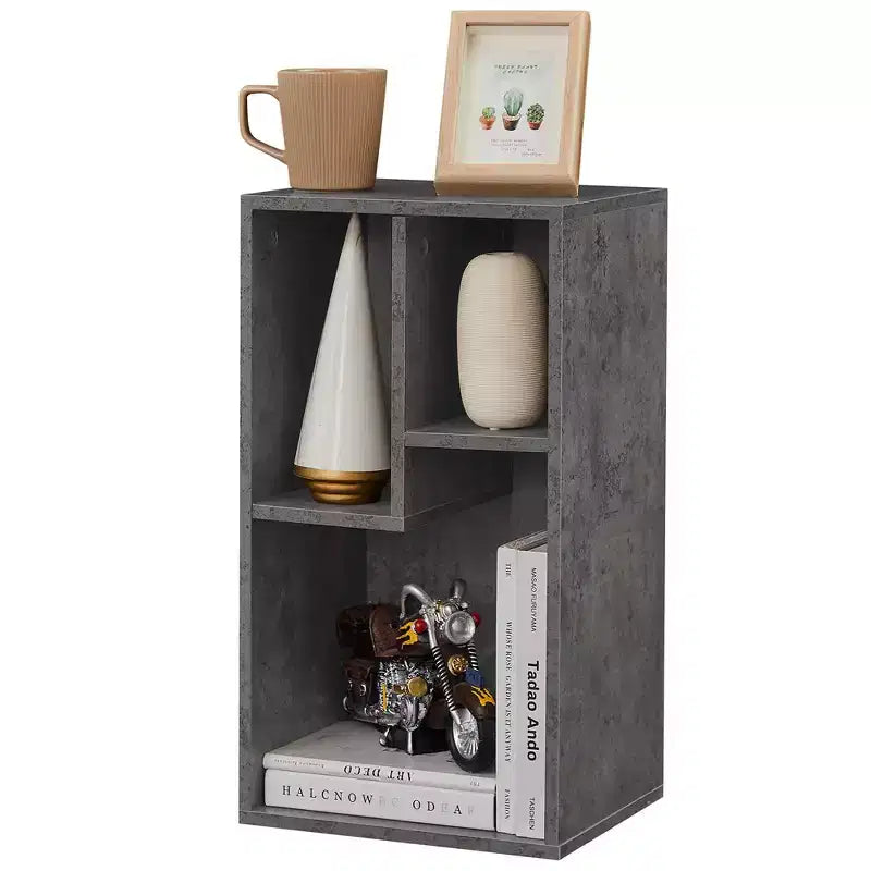 3-Shelf Wood Bookcase, Open Display Storage, Soft Edges, Multiple Color Options