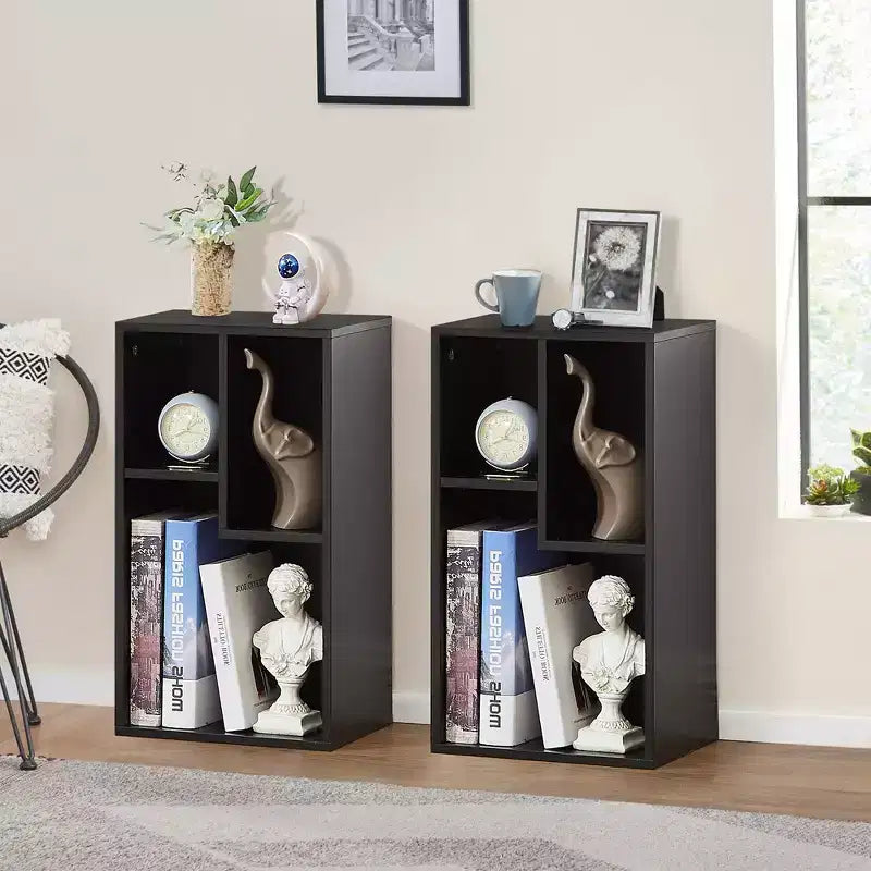 3-Shelf Wood Bookcase, Open Display Storage, Soft Edges, Multiple Color Options