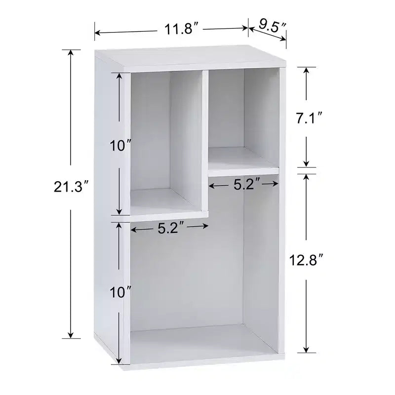 3-Shelf Wood Bookcase, Open Display Storage, Soft Edges, Multiple Color Options