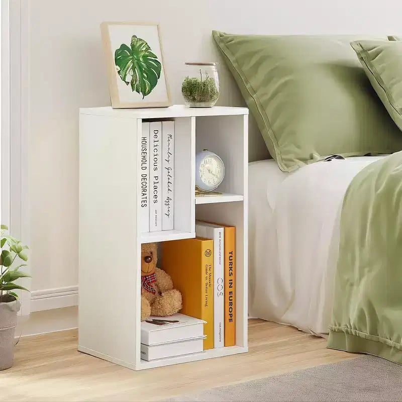 3-Shelf Wood Bookcase, Open Display Storage, Soft Edges, Multiple Color Options