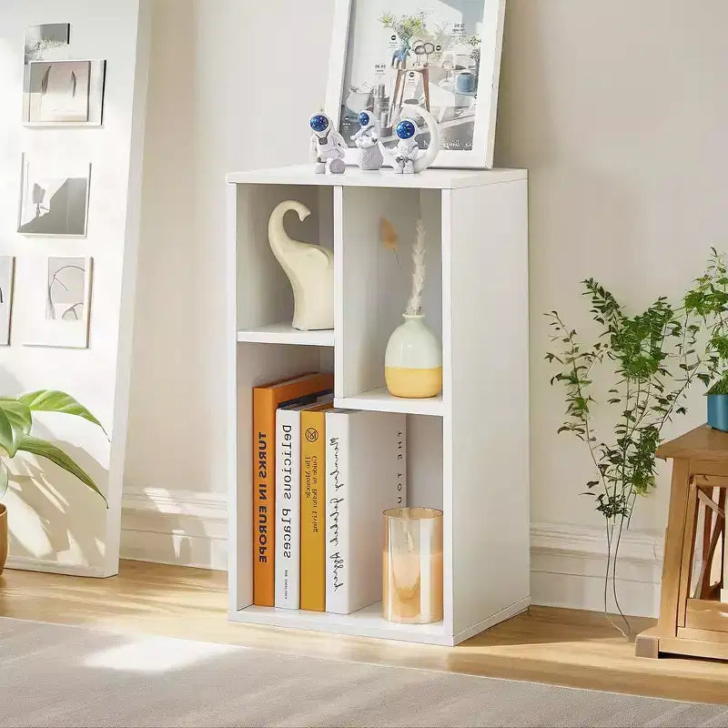 3-Shelf Wood Bookcase, Open Display Storage, Soft Edges, Multiple Color Options