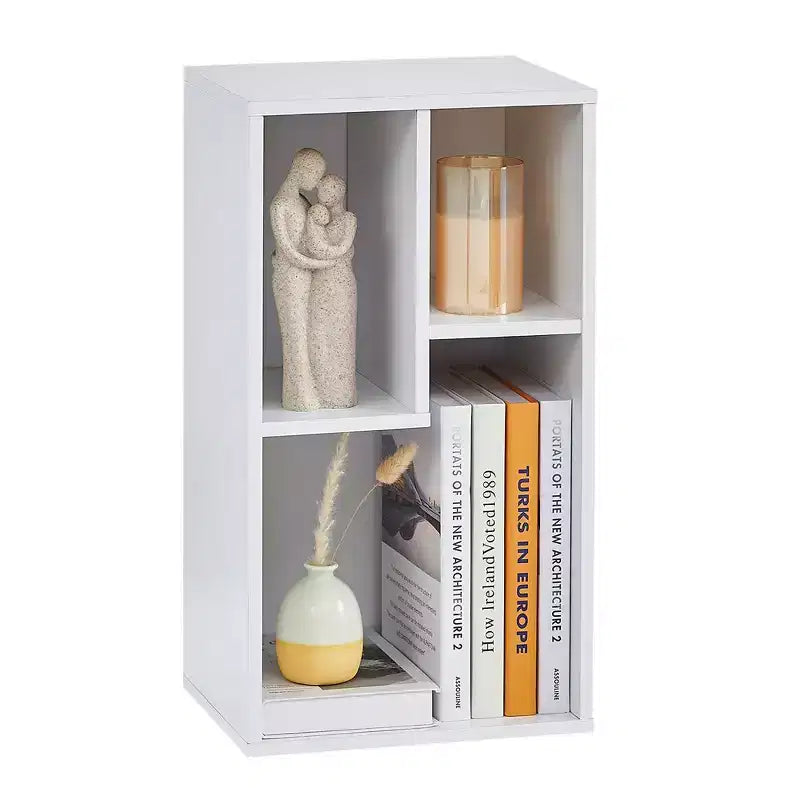3-Shelf Wood Bookcase, Open Display Storage, Soft Edges, Multiple Color Options