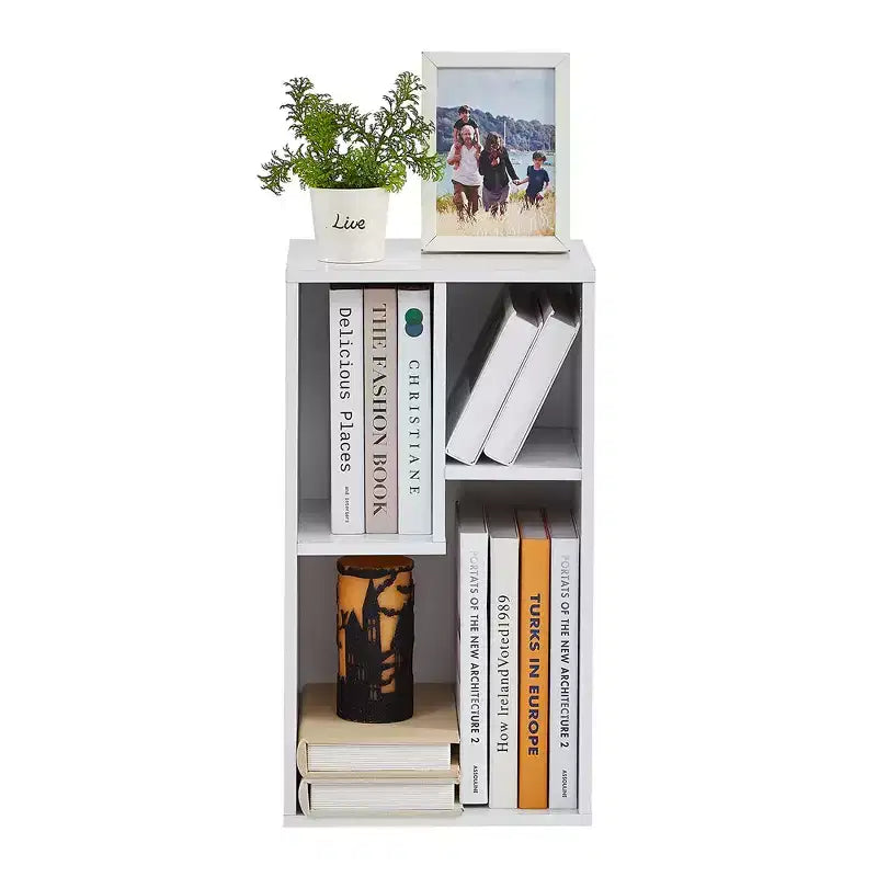 3-Shelf Wood Bookcase, Open Display Storage, Soft Edges, Multiple Color Options