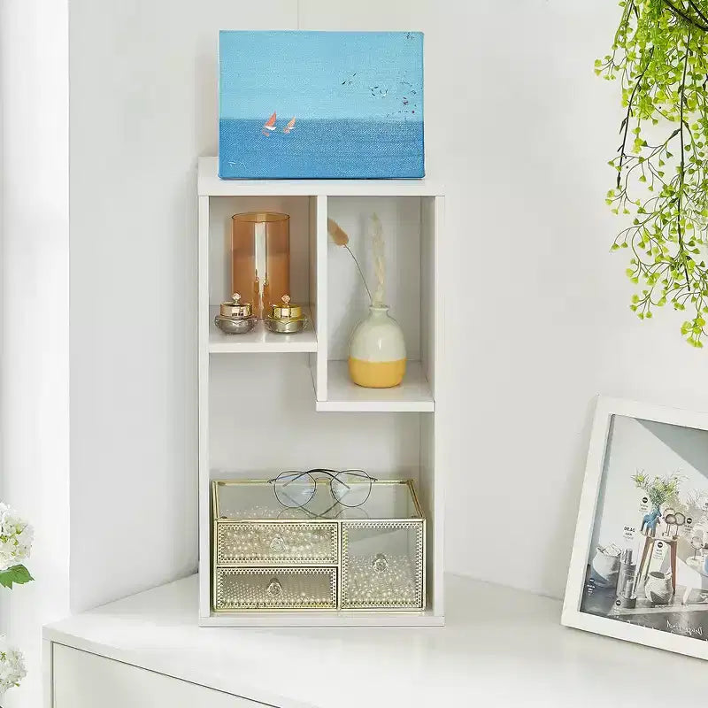 3-Shelf Wood Bookcase, Open Display Storage, Soft Edges, Multiple Color Options