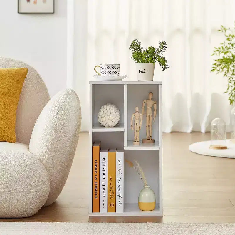 3-Shelf Wood Bookcase, Open Display Storage, Soft Edges, Multiple Color Options
