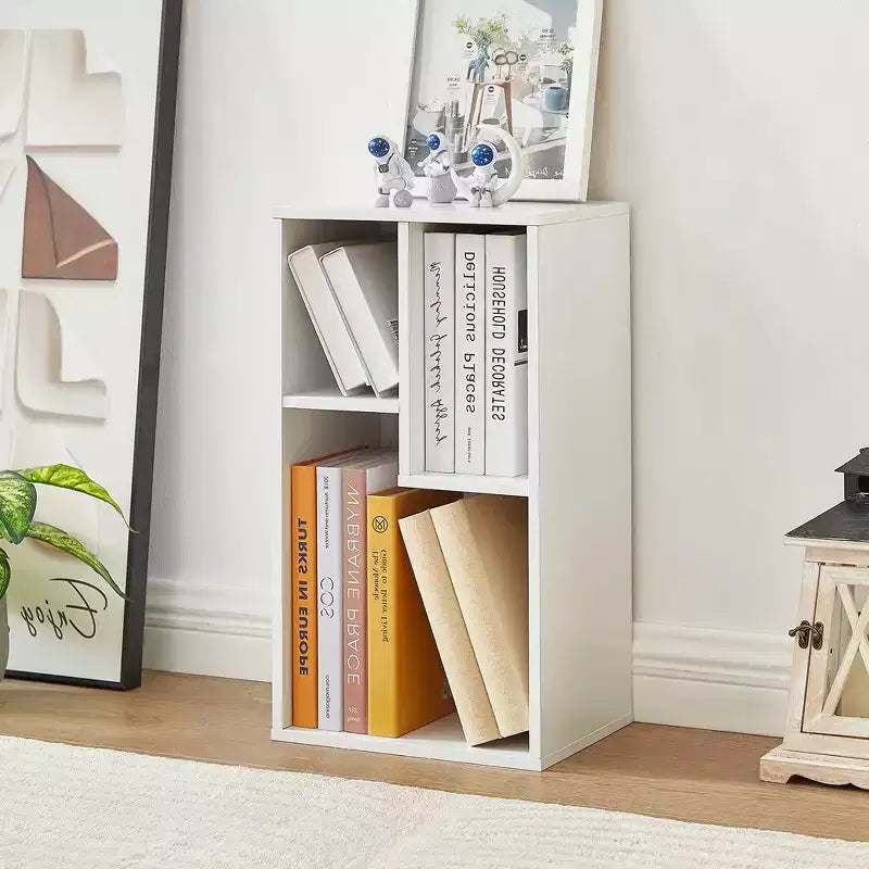 3-Shelf Wood Bookcase, Open Display Storage, Soft Edges, Multiple Color Options