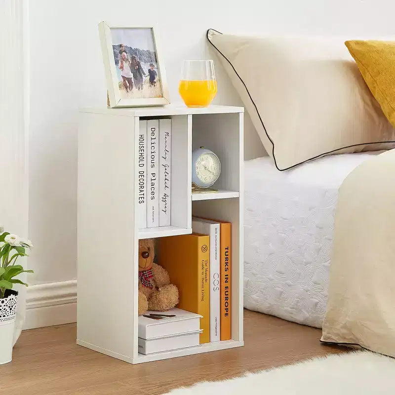 3-Shelf Wood Bookcase, Open Display Storage, Soft Edges, Multiple Color Options