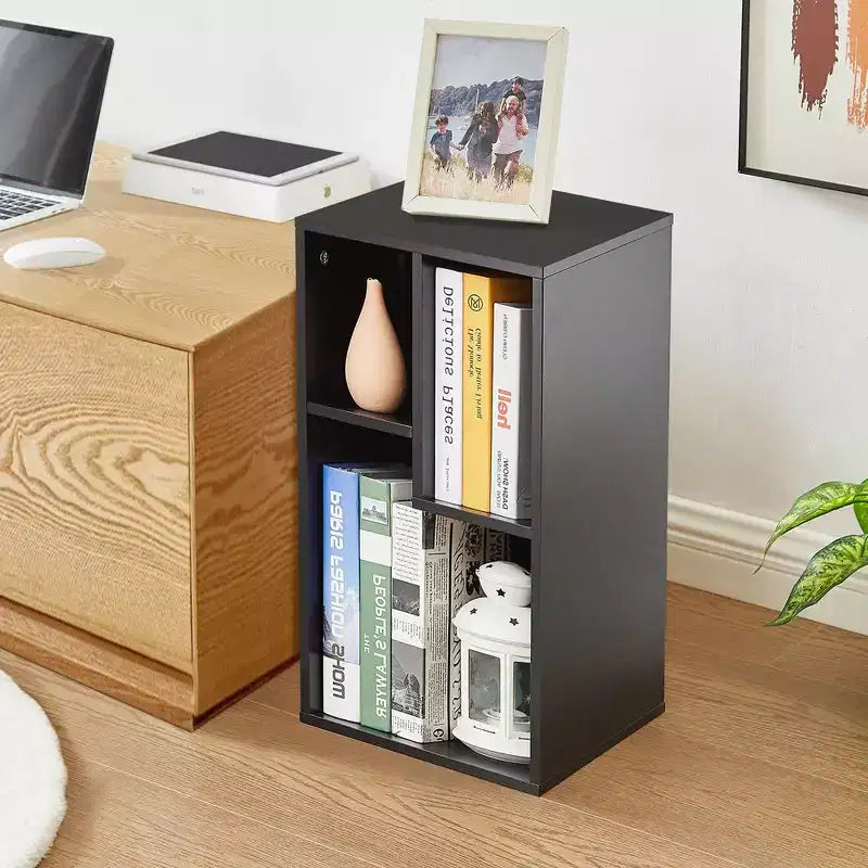 3-Shelf Wood Bookcase, Open Display Storage, Soft Edges, Multiple Color Options