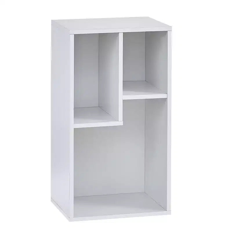 3-Shelf Wood Bookcase, Open Display Storage, Soft Edges, Multiple Color Options