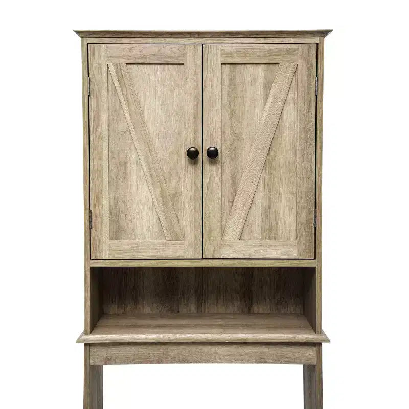 Farmhouse Over-the-Toilet Bathroom Storage Cabinet with Adjustable Shelf & Magnetic Doors