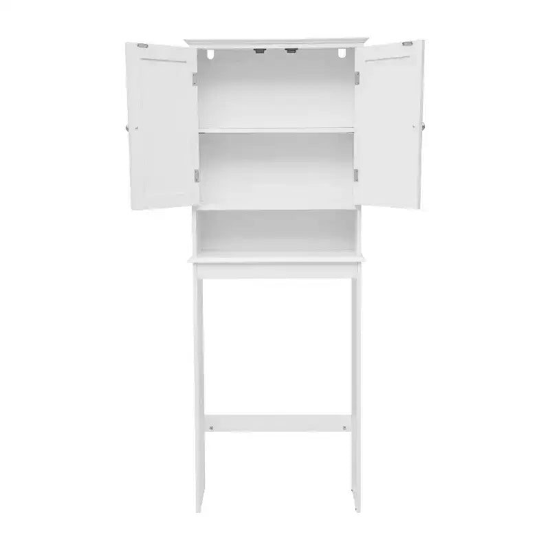Farmhouse Over-the-Toilet Bathroom Storage Cabinet with Adjustable Shelf & Magnetic Doors