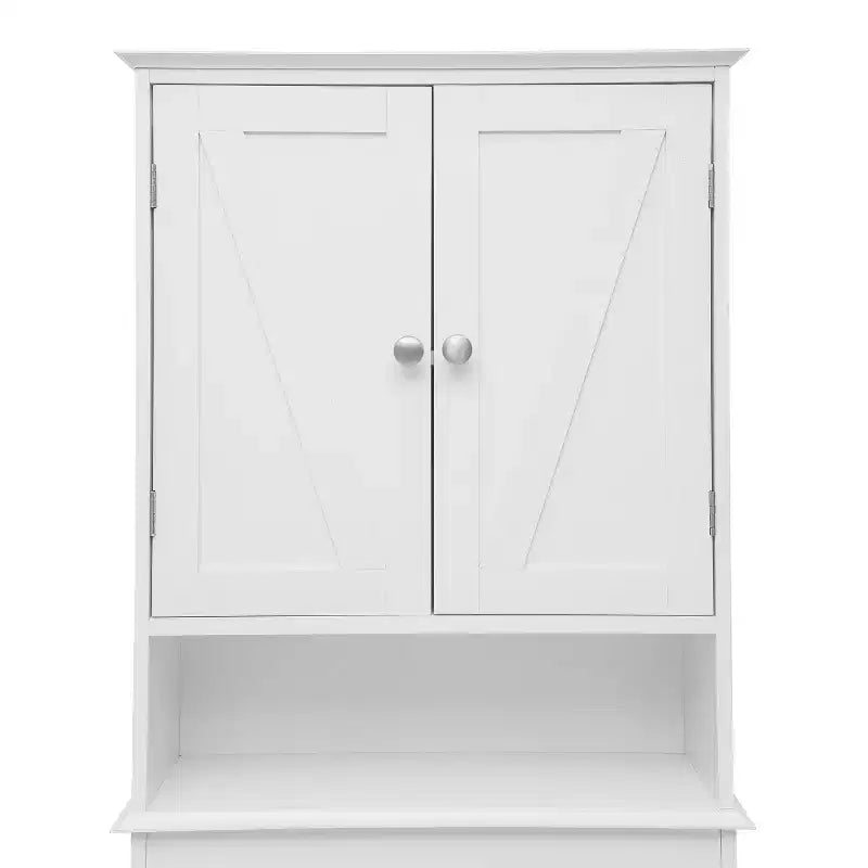Farmhouse Over-the-Toilet Bathroom Storage Cabinet with Adjustable Shelf & Magnetic Doors