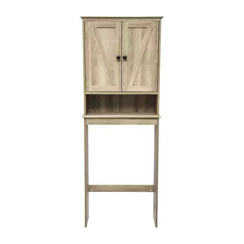 Farmhouse Over-the-Toilet Bathroom Storage Cabinet with Adjustable Shelf & Magnetic Doors