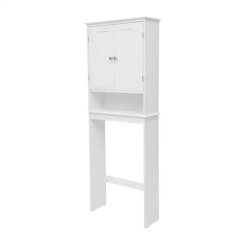 Farmhouse Over-the-Toilet Bathroom Storage Cabinet with Adjustable Shelf & Magnetic Doors
