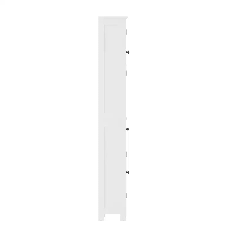 Slim Linen Tower Organizer, Drawer, Upper & Lower Cabinets, Open Shelf, Magnetic Doors, Farmhouse