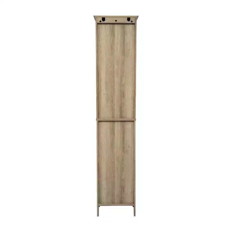 Slim Linen Tower Organizer, Drawer, Upper & Lower Cabinets, Open Shelf, Magnetic Doors, Farmhouse