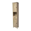Slim Linen Tower Organizer, Drawer, Upper & Lower Cabinets, Open Shelf, Magnetic Doors, Farmhouse