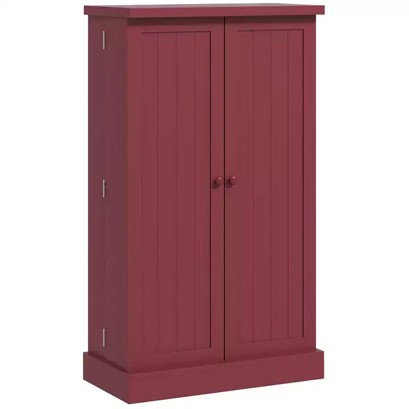 41" Kitchen Pantry Storage Cabinet, Double Doors, 5-Tier Shelf, 12 Spice Racks, Adjustable Shelves
