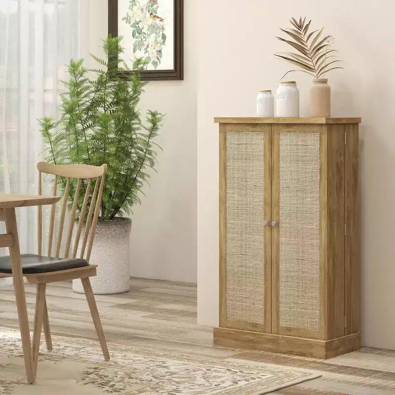 41" Kitchen Pantry Storage Cabinet, Double Doors, 5-Tier Shelf, 12 Spice Racks, Adjustable Shelves