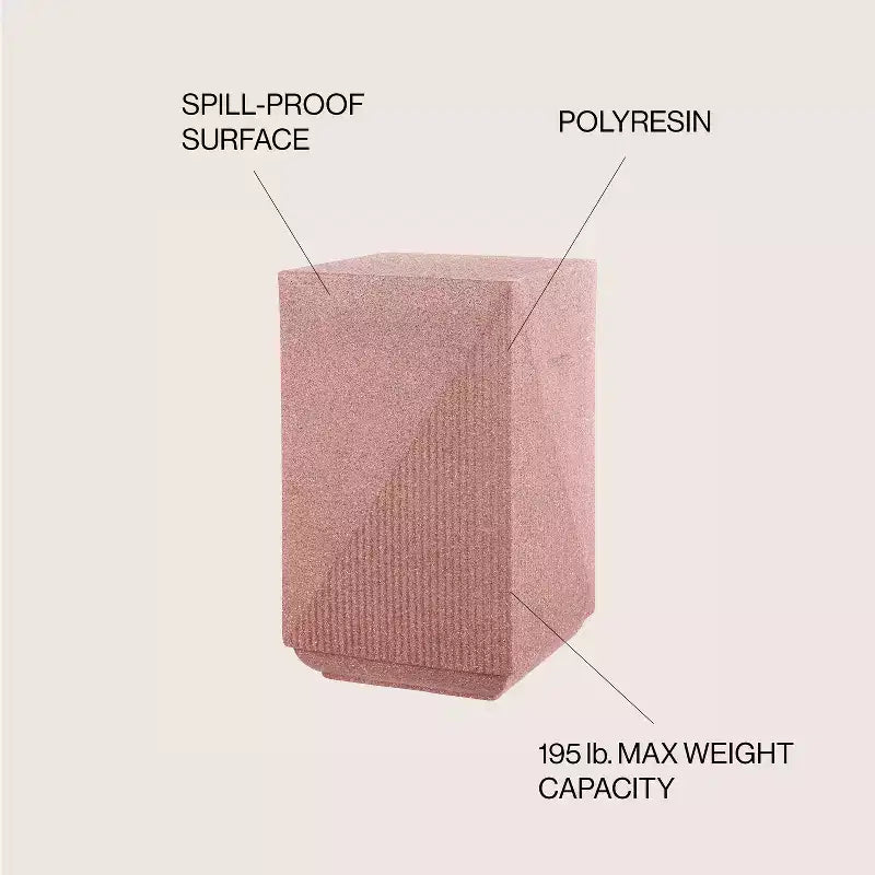 20.75" Square Indoor/Outdoor Accent Side Table, Minimalist Polyresin, No Assembly Required