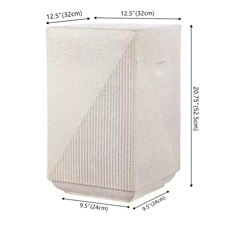 20.75" Square Indoor/Outdoor Accent Side Table, Minimalist Polyresin, No Assembly Required