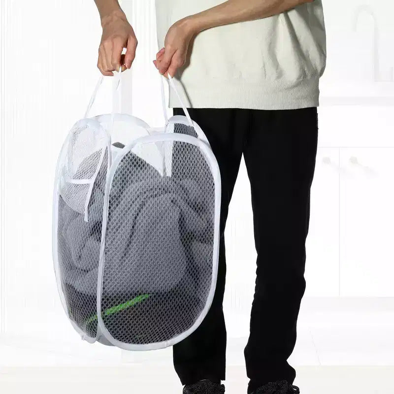 Foldable Mesh Laundry Hamper, 10.57 Gallon / 40L, Breathable Polyester, Portable, No Assembly