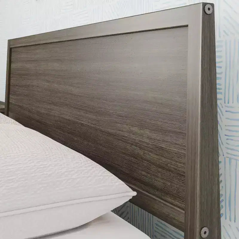 Full Size Kids Platform Bed with Panel Headboard, Solid Pine & Birch, 400 lb Capacity, No Box Spring