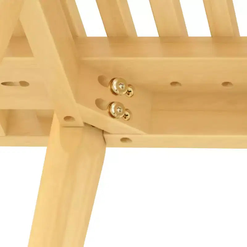 19" Solid Wood Entryway Bench, Pine & Birch, Mid-Century Slatted Design, 400 lb Capacity, Low VOC