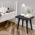 19" Solid Wood Entryway Bench, Pine & Birch, Mid-Century Slatted Design, 400 lb Capacity, Low VOC