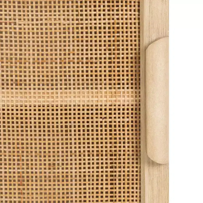 Rattan Wall Cabinet, Natural Finish, 3 Shelves, 1 Door, Wall Mount, 23.75"H, No Assembly Required