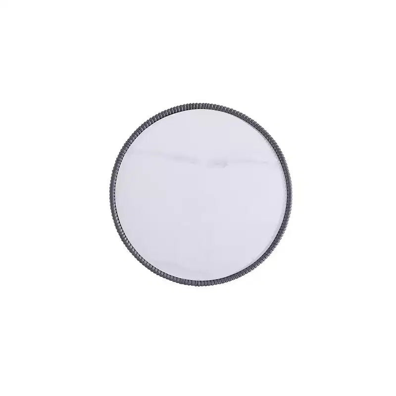 Round End Table, Leatherette Upholstered Base, Ceramic Faux Marble Top, 80 lb Capacity, No Assembly