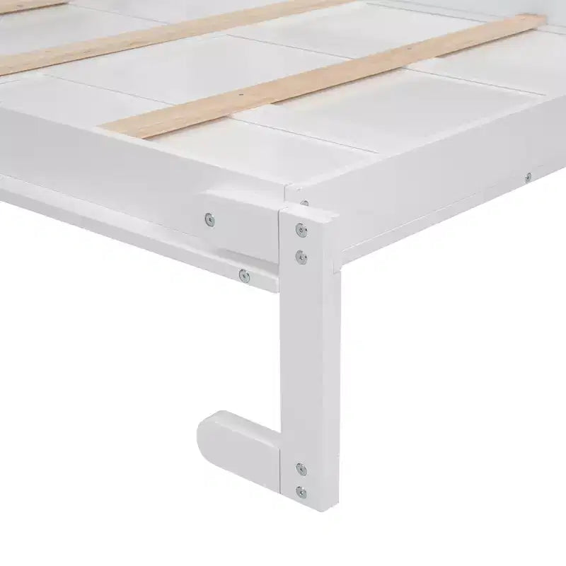 Full/Queen Murphy Wall Bed with Side Shelves & LED Lights, 600 lb Capacity, Plywood & MDF Frame