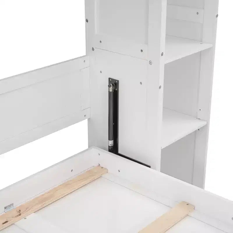 Full/Queen Murphy Wall Bed with Side Shelves & LED Lights, 600 lb Capacity, Plywood & MDF Frame