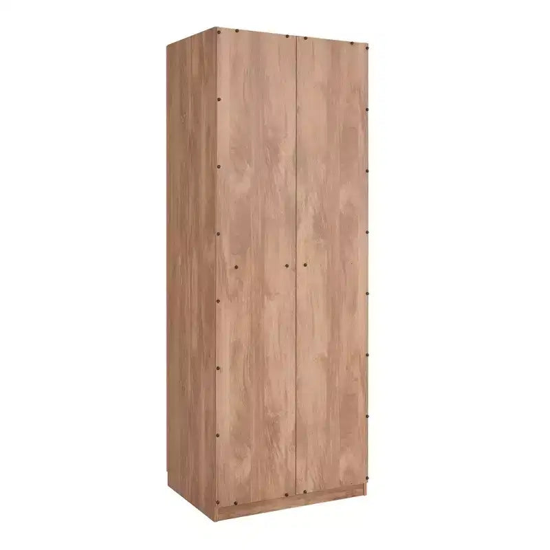 Wardrobe Closet with 2 Doors & 2 Drawers, 4 Adjustable Shelves, MDF, Anti-Tip Hardware, 84" Tall