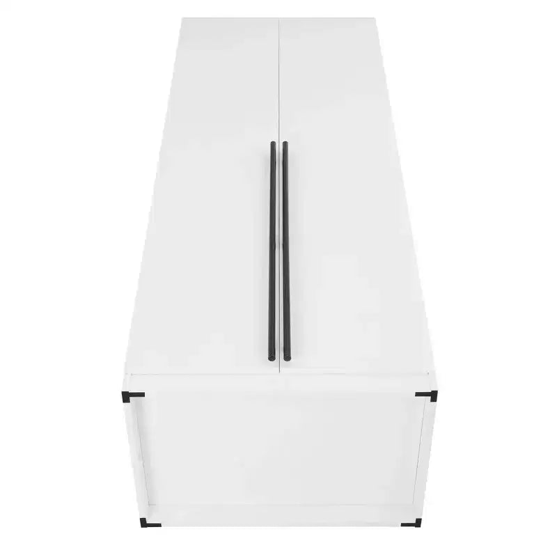 Wardrobe Closet with 2 Doors & 2 Drawers, 4 Adjustable Shelves, MDF, Anti-Tip Hardware, 84" Tall