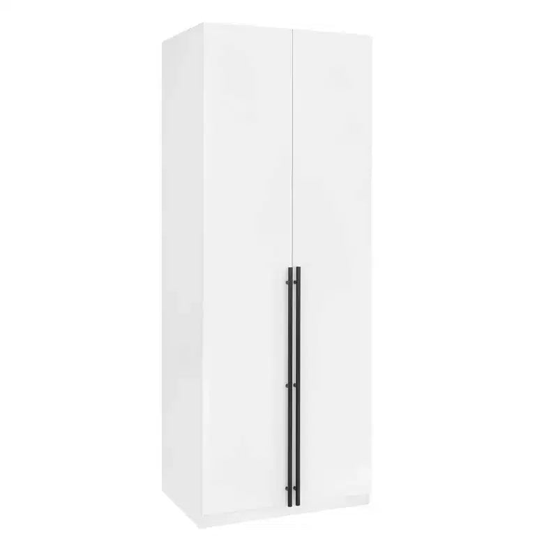 Wardrobe Closet with 2 Doors & 2 Drawers, 4 Adjustable Shelves, MDF, Anti-Tip Hardware, 84" Tall