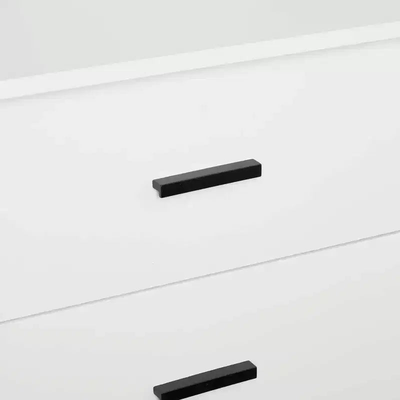Wardrobe Closet with 2 Doors & 2 Drawers, 4 Adjustable Shelves, MDF, Anti-Tip Hardware, 84" Tall