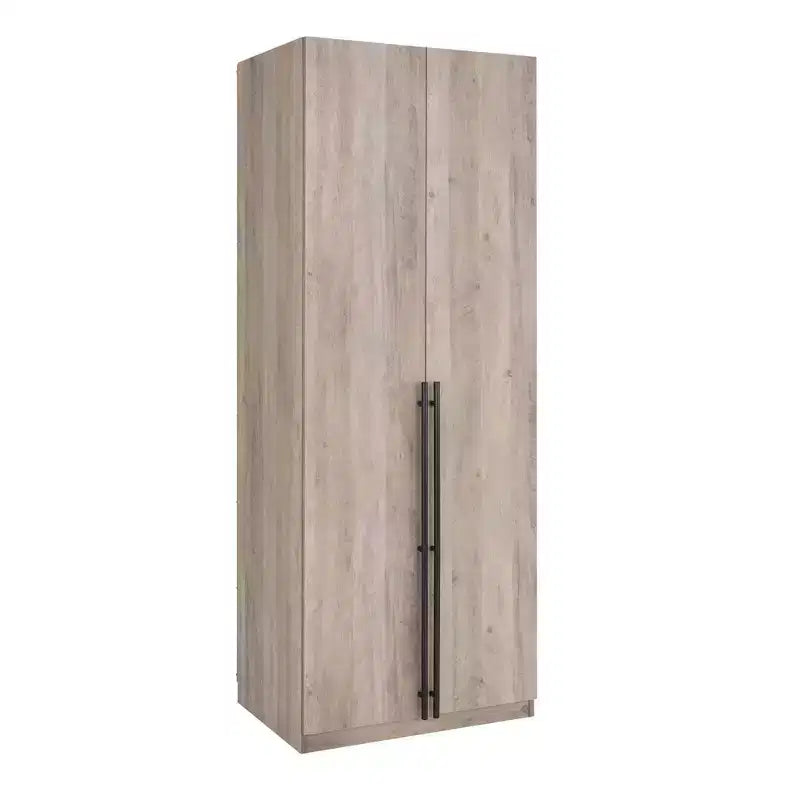 Wardrobe Closet with 2 Doors & 2 Drawers, 4 Adjustable Shelves, MDF, Anti-Tip Hardware, 84" Tall
