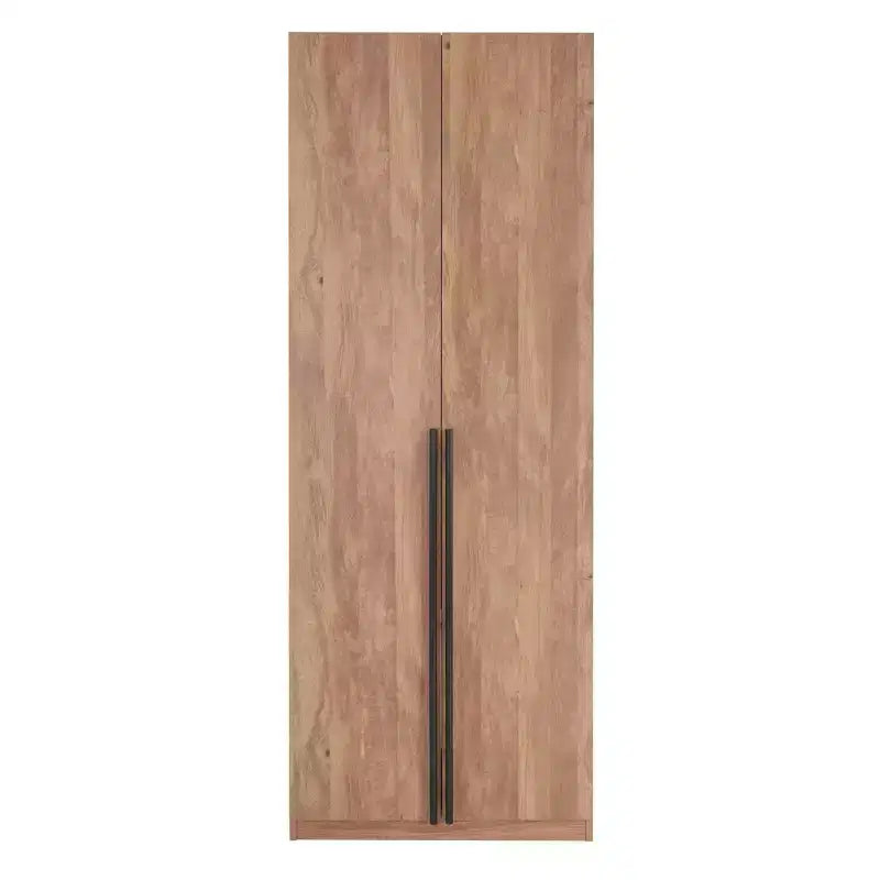 Wardrobe Closet with 2 Doors & 2 Drawers, 4 Adjustable Shelves, MDF, Anti-Tip Hardware, 84" Tall