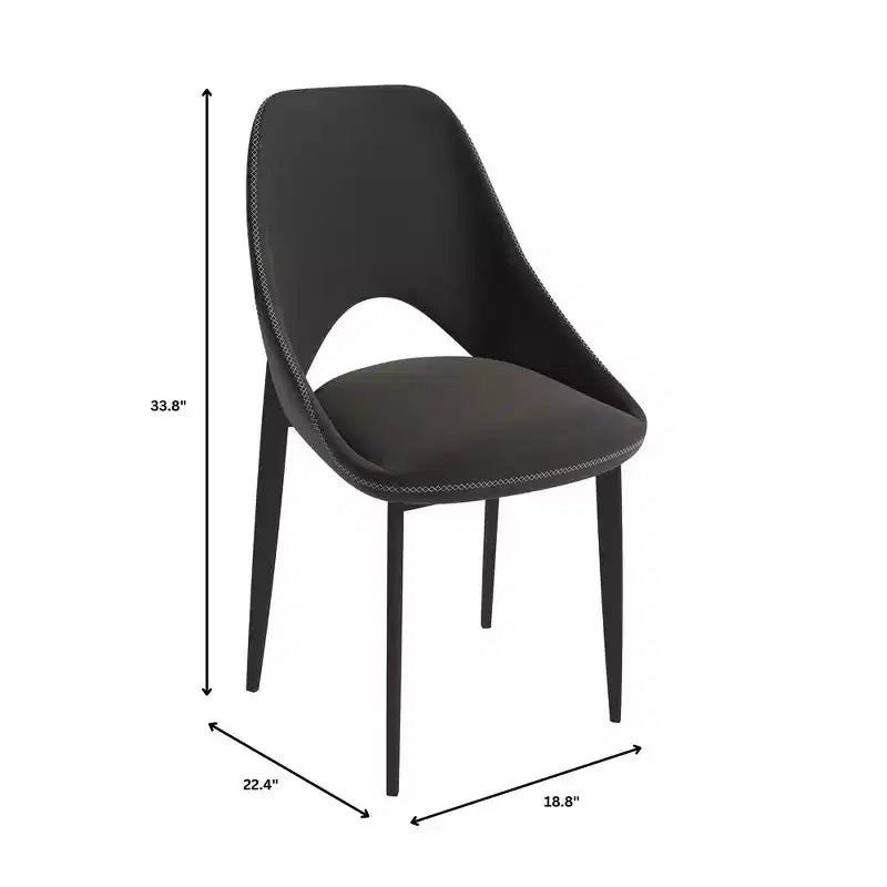 Modern Upholstered Dining Chair, Fabric Seat with Metal Legs, Accent Seating for Kitchen, Dining Room, or Office