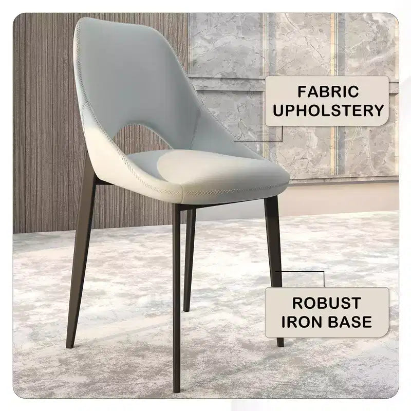 Modern Upholstered Dining Chair, Fabric Seat with Metal Legs, Accent Seating for Kitchen, Dining Room, or Office
